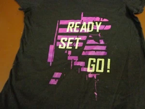 Womans Tek gear T Shirt Small "Ready, Set, Go " Dry Tek Tee S1 - Picture 1 of 6
