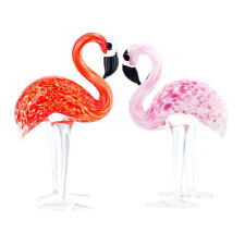 2Pcs flamingo cake decorations Tropical Souvenir Gift Figurines Home Decor Glass