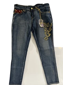 NWT Violet @Pink Womens  Embroidered Sequin Embellished Jeans Size 11/12 - Picture 1 of 10