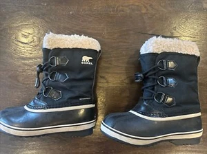 SOREL Winter Boot: Size 1 Whitney Short Lace Black Waterproof. Mint. - Picture 1 of 9