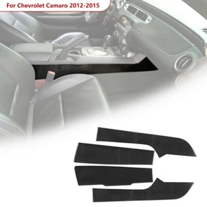 Pegatina de ajuste de panel lateral de perilla de cambio de marchas para Chevy Camaro 12-15 fibra de carbono real - Imagen 1 de 12