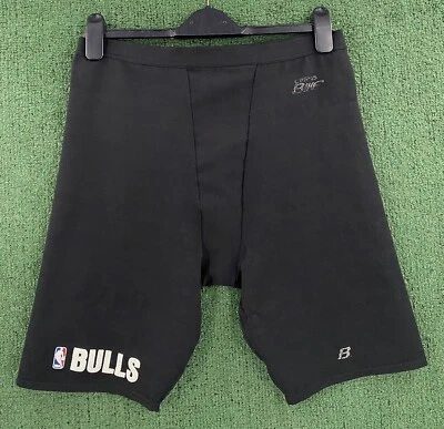 Shorts de compressão vintage anos 90 bicicleta Chicago Bulls NBA masculino tamanho grande feito nos EUA - Imagem 1 de 4