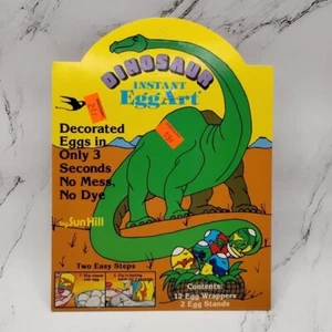 Vtg 80s Sun Hill Dinosaur Instant Egg Art Easter Wraps Sleeves Wrappers New 1987 - Picture 1 of 11
