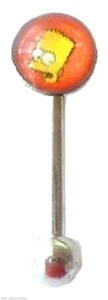 Eyebrow Barbell Character Bart Simpson 16 Gauge 5/16" Barbell Steel - Picture 1 of 3
