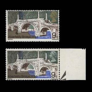 Great Britain 1968 (Variety) 9d British Bridges missing gold - Imagen 1 de 1