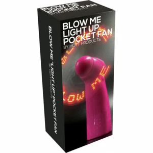 Blow Me Light Up Pocket Fan Pink Keep You Cool Anywhere Anytime! Novelty Gift - Picture 1 of 1