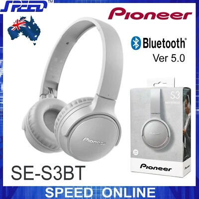 Pioneer S3 SE-S3BT Wireless Bluetooth 5.0 Foldable Headphones Headset - GREY - Image 1 of 4