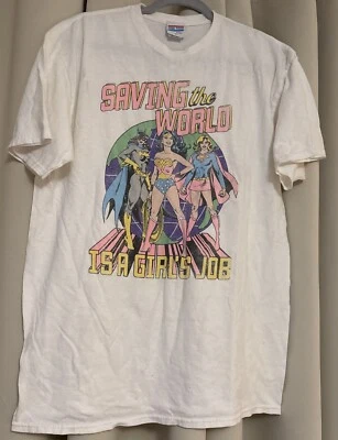 Junk Food Saving The World Is A Girls Job Wonder Woman VTG T-Shirt Sz M - Image 1 of 4