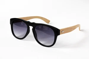 Original Holz Sonnenbrille aus 100% Bambus | Trendy Sommer Look | Herren Schwarz - Bild 1 von 8