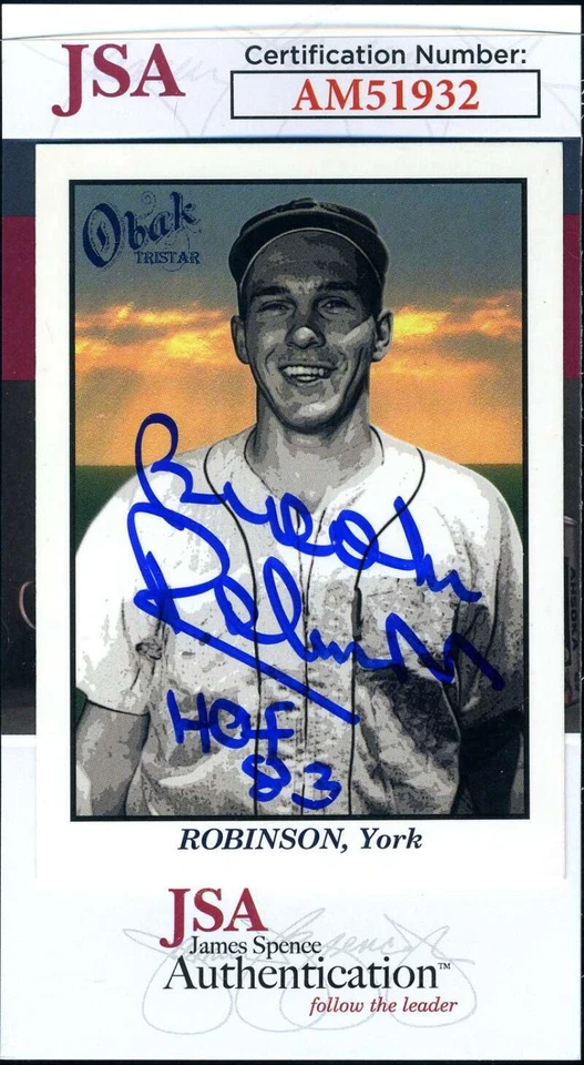 Autógrafo Brooks Robinson JSA certificado de autenticidad firmado 2009 Tristar Obak Foto 1 de 2