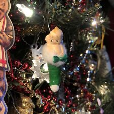 🎄VTG 2 1/4” Miniature KEWPIE Christmas Feather Tree Ornament~Shamrock Green!