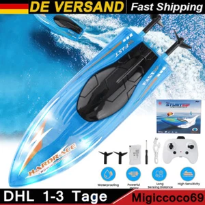 Ferngesteuertes Boot mit LED-Licht RC Boot 15 KM/H 2,4-GHz Rennboote 1 Batterien - Bild 1 von 22