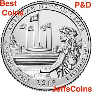 2019 P D American Memorial Park Northern Mariana Islands Quarter PD W $1.87 4+ - Picture 1 of 12