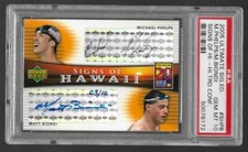 GEM PSA 2005 Upper Deck MICHAEL PHELPS/Matt Biondi Rookie,AUTO Ser'l#d/10 Hawaii