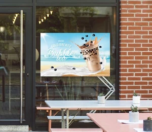 3D Bubble Tea G233 Pearl Tea Shop Window Stickers Vinyl Wall Mural Decals Honey - Picture 1 of 10