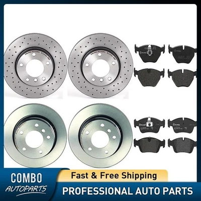 Juego de pastillas de freno de disco delanteras traseras rotor para BMW 323Ci 2000-2000 Foto 1 de 4