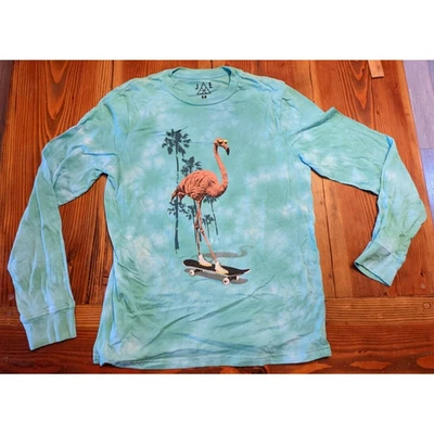 Camiseta JEM Collective Big Boys Flamingo Patinador Tie-Dye Talla XL Foto 1 de 4