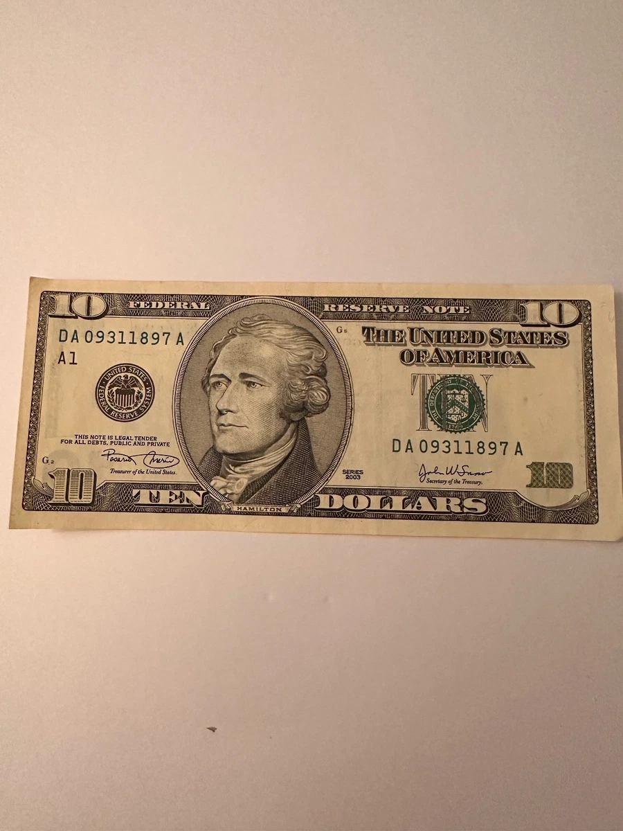 $10 2003 US Small Size Paper Money Notes for sale | eBay