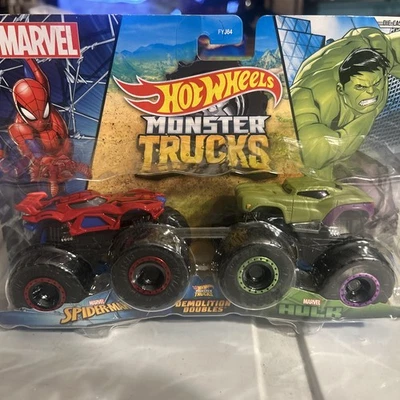 Hot Wheels Monster Trucks Spider Man vs The Hulk Marvel. Nuevo en caja. UN SOLO DUEÑO., Foto 1 de 4