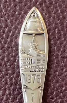 Cuchara de recuerdo esterlina Independence Hall 1976 Filadelfia 5,1" 18 gramos Foto 1 de 4