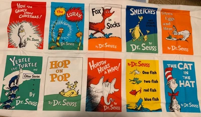 Panel de tela de algodón Dr. Seuss 7" x 10", Sneeches, Hop on Pop, Yertle, Horton más Foto 1 de 4