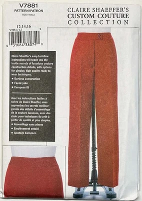 Vogue Pattern V7881 Claire Shaeffer's Custom Couture Pants Sizes 12-14-16 Uncut - Image 1 of 3