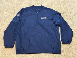 Chaqueta Seattle Seahawks Nike Dri Fit Azul Marino Sobre el Campo 1/2 Cremallera Ventilada Talla XXL USADA EN EXCELENTE ESTADO - Imagen 1 de 6
