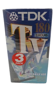 3 pezzi videocassetta VHS TDK 180 min 3 h cassette vuote originali saldate - Foto 1 di 2