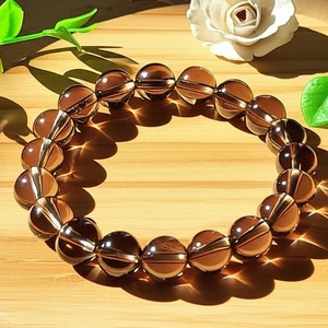 Natural Smoky Quartz Bracelet Crystal Healing Stretch 8mm Gemstone Gift for Her - Picture 1 of 4