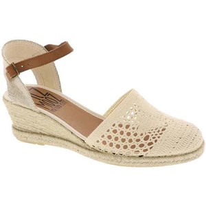 Miz Mooz Womens May Ivory Crochet Wedge Sandals Shoes 41 Medium (B,M) BHFO 7179 - Picture 1 of 3