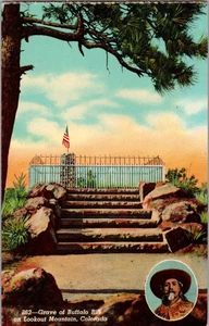 Postkarte Grab von Buffalo Bill Aussichtspunkt Berg Denver Colorado Chrom unbesendet - Bild 1 von 3