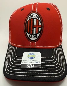 Sombrero ajustado flexible rojo y negro AC Milan Adidas Italia Serie A Fútbol Forma A S/M - Imagen 1 de 4