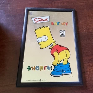 Vintage Bart Simpson Karneval Jahrmarkt Preis Glas Spiegel Eat My Shorts Man! - Bild 1 von 5