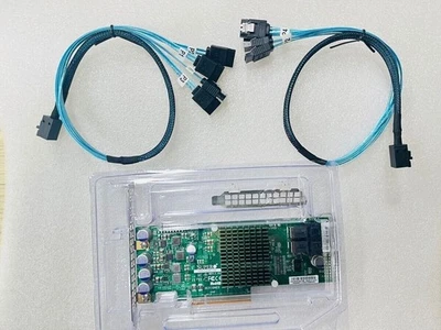 Supermicro AOC-S3008l-L8E 12Gs HBA IT mode ZFS FreeNAS unRAID+2*SFF-8643 SATA - Image 1 of 4