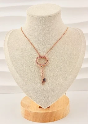 LIMITED EDITION New Genuine Pandora Rose Gold Regal Key Necklace 387676-90cm - Image 1 of 4