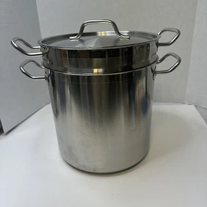 Vigor 16 Qt. Stainless Steel Silver Double Boiler Stock Pot W/Lid - Picture 1 of 12