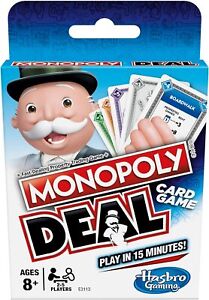 Monopoly Deal Quick-Playing Card Game for Families, Kids Ages 8 and Up and 2-5 P