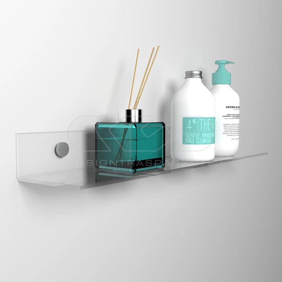 Mensola a L cm 85 in plexiglass trasparente o colorato senza staffe - Immagine 1 di 1