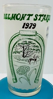 Belmont  Stakes Horse Race Frosted Glass 1979 Coastal Beats Spectacular Bid - Image 1 of 4