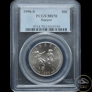 1996 S Soccer Olympic Commemorative Half Dollar PCGS MS70  - Picture 1 of 2