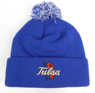 TULSA GOLDEN HURRICANE NCAA ROYAL BEANIE TOP THE WORLD POM KNIT CAP HAT NWT! TOW - Image 1 of 4