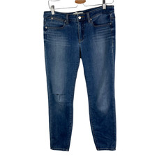 Henry and Belle Lila Skinny Ankle Authentic Medium Blue Wash Faded Jeans