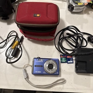Olympus Digital Camera FE-330 8.0 MP Blue Test Working CAMERA - Picture 1 of 12