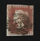 SG8 (B2) 1d Red Imperf Plate 142 - DH - Just 4 Margin - Fine - 13 London Inland