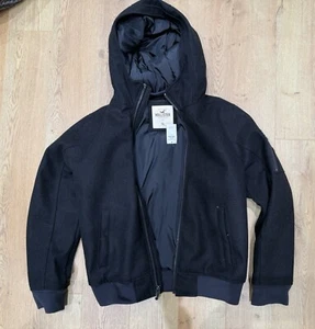 Mens Hollister Hooded Jacket Black XL, BNWT, RRP £89 - Picture 1 of 5