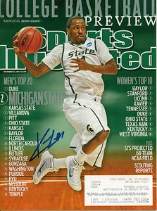 KALIN LUCAS SIGNED 2010 SPORTS ILLUSTRATED MICHIGAN STATE SPARTANS W/ COA - Picture 1 of 1