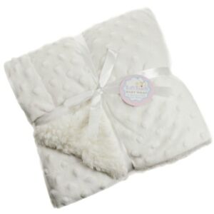 Soft Touch couverture de luxe crème velours et fourrure effet bulle  76 x 102 cm