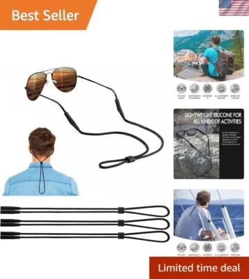 Correa ajustable para gafas de 3 piezas - Cordón negro seguro y elegante Foto 1 de 4