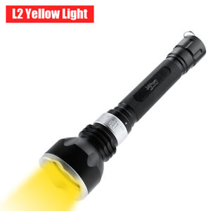 White/UV/Yellow LED Diving Flashlight Torch Waterproof Scuba Lantern DivingLight