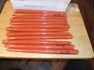 VINTAGE CORONATION TAPER CANDLE LOT OF 12 12" NEW OLD STOCK ORANGE CINNAMON MINT - Picture 1 of 4